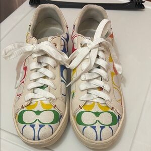 Coach Clip Low Top Sneaker In Rainbow Signature Canvas 6.5